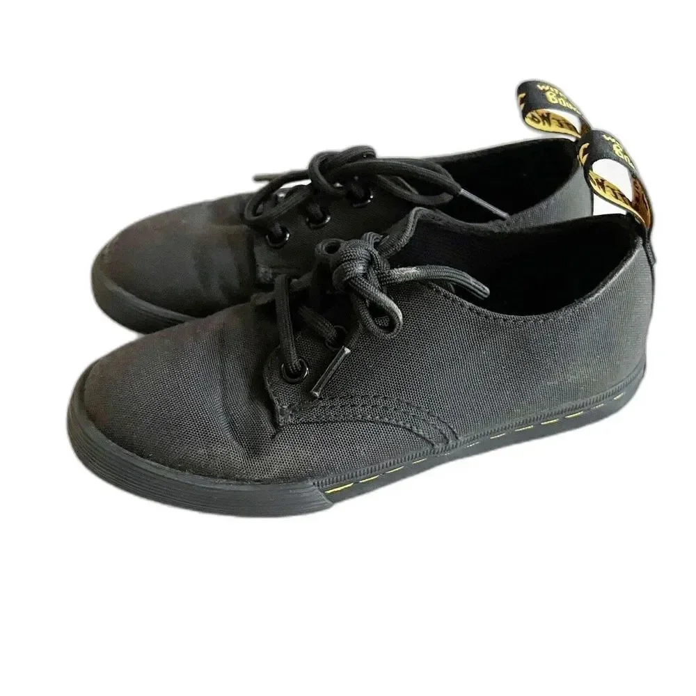 Dr. Doc Martens Kids Unisex 13 Black Santanita J Canvas Shoes Sneakers Lace Up